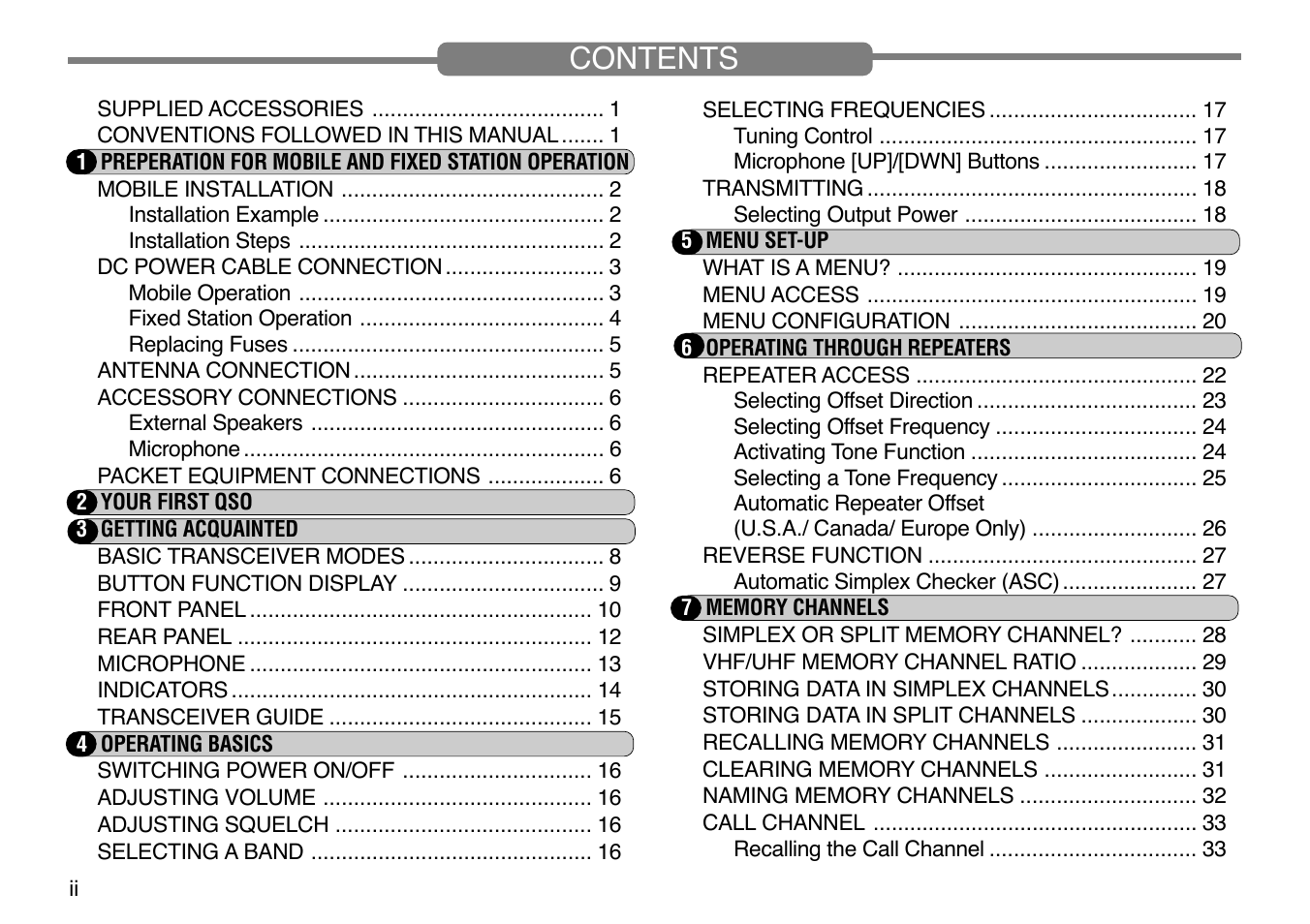 Kenwood TM-V7E User Manual | Page 4 / 100