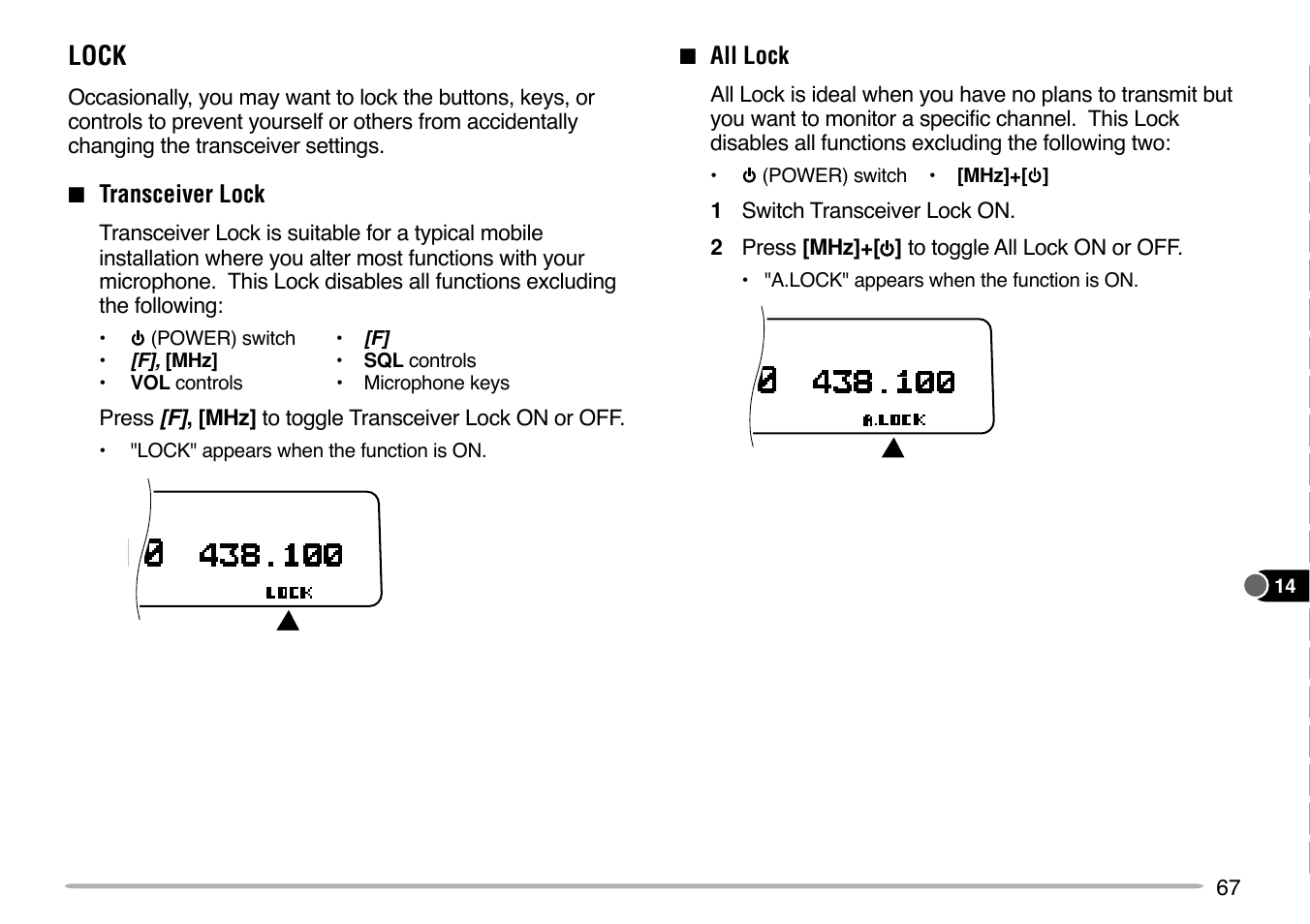 Lock | Kenwood TM-V7E User Manual | Page 73 / 100