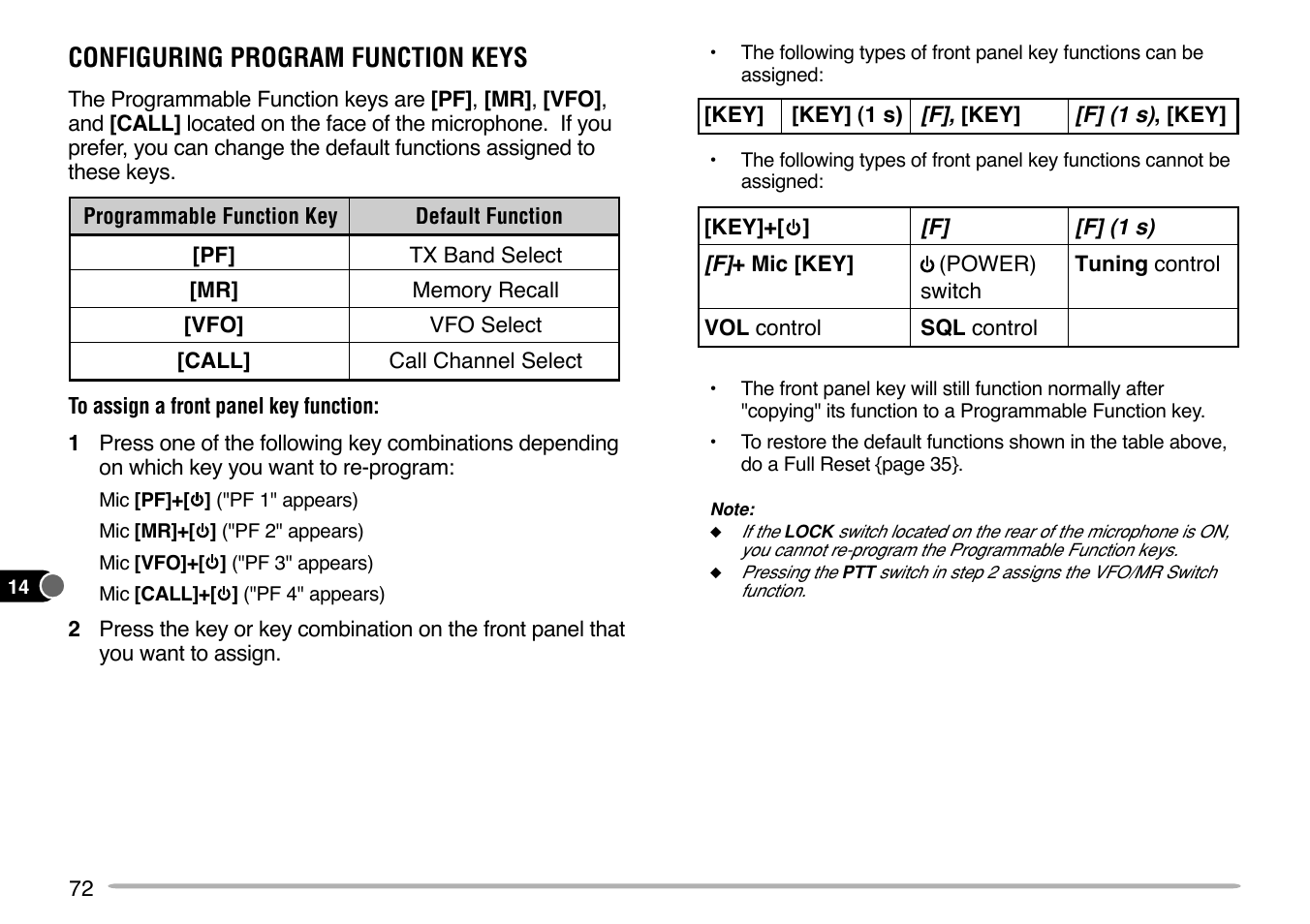 Configuring program function keys | Kenwood TM-V7E User Manual | Page 78 / 100