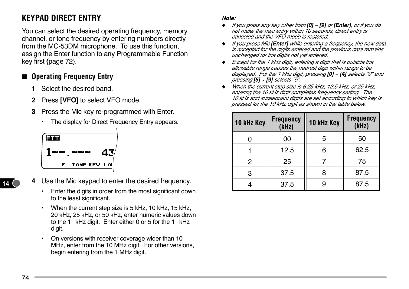 Keypad direct entry | Kenwood TM-V7E User Manual | Page 80 / 100