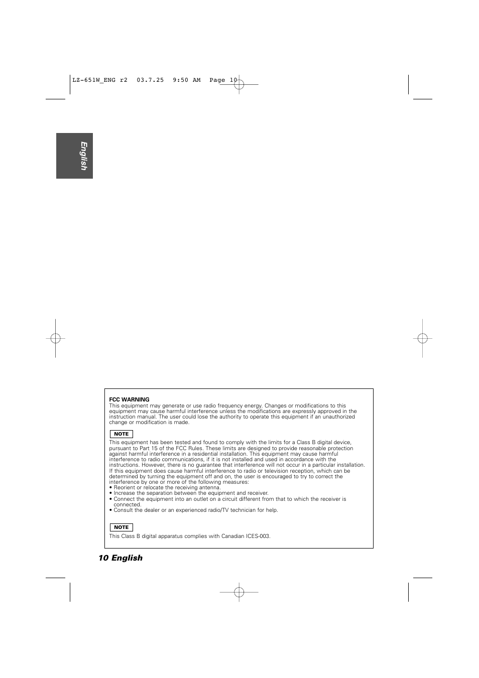 10 english english | Kenwood LZ-651W User Manual | Page 10 / 10