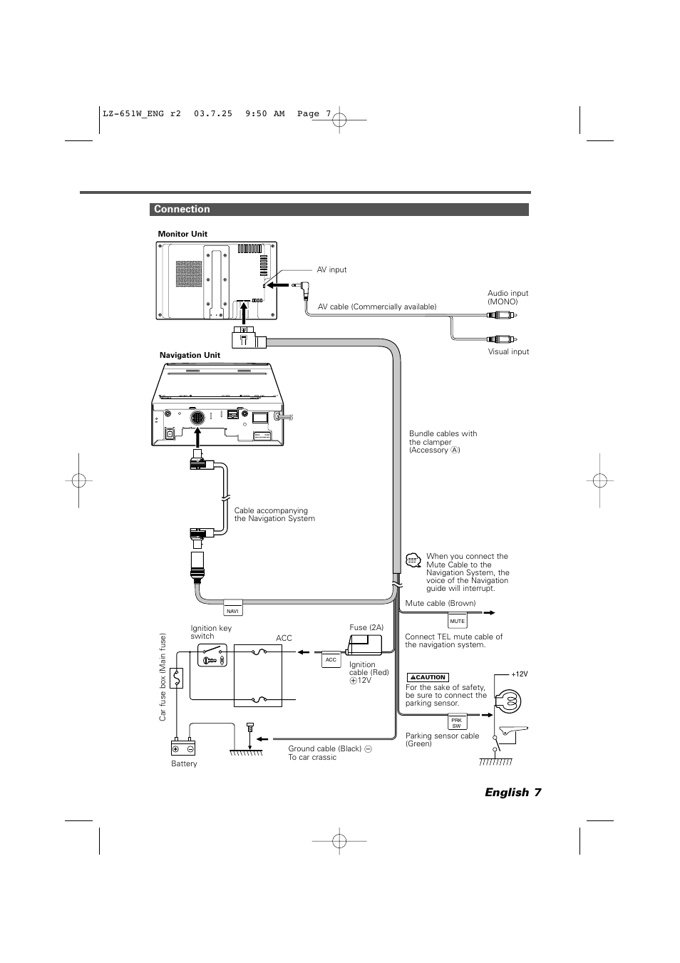 Connection, English 7 | Kenwood LZ-651W User Manual | Page 7 / 10