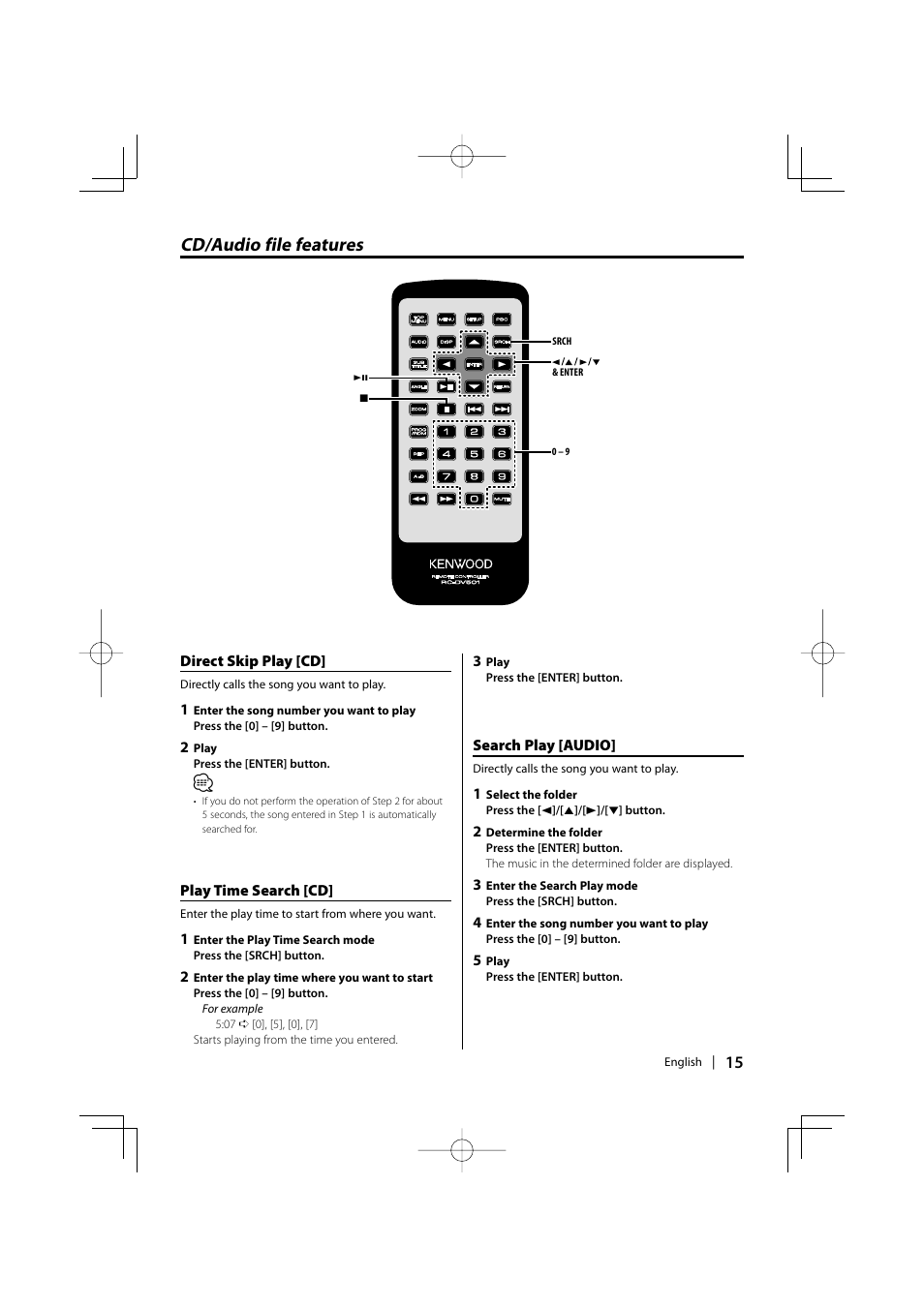 Cd/audio file features | Kenwood KDV-S211P User Manual | Page 15 / 68