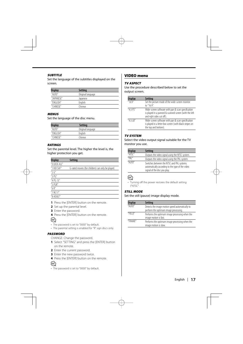 Kenwood KDV-S211P User Manual | Page 17 / 68