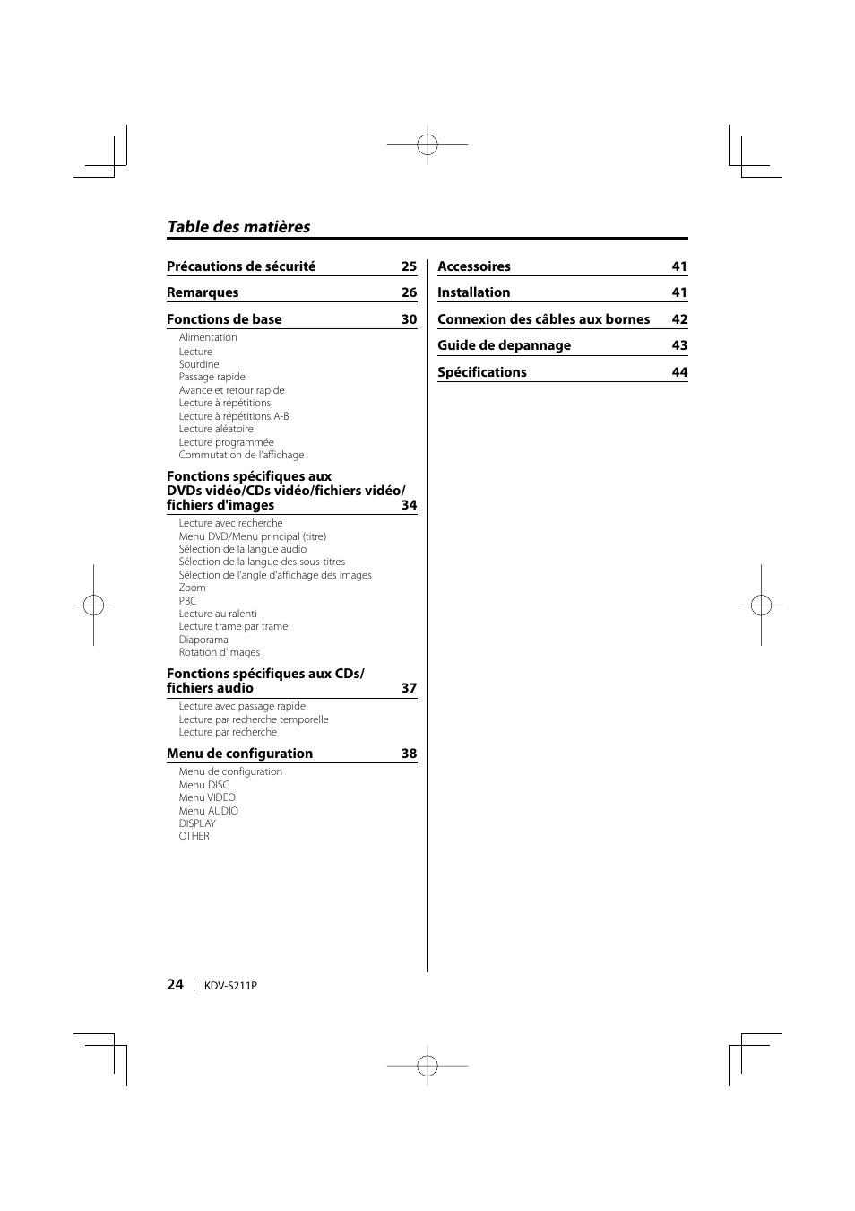 Kenwood KDV-S211P User Manual | Page 24 / 68