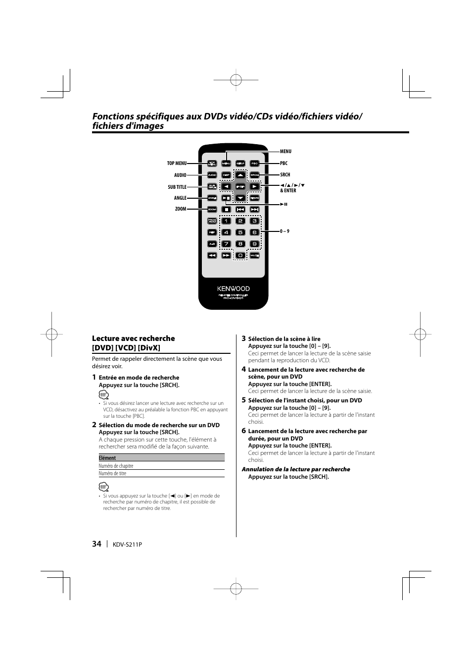 Kenwood KDV-S211P User Manual | Page 34 / 68