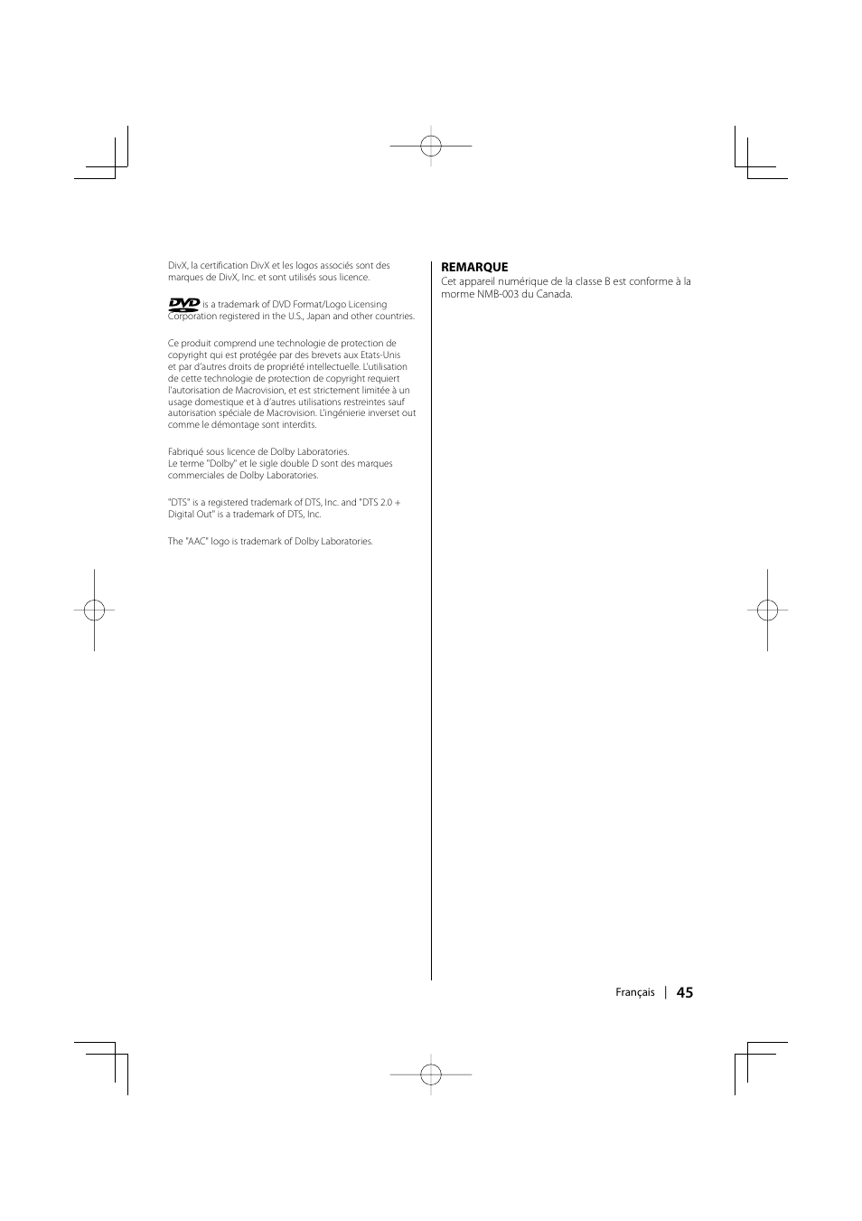 Kenwood KDV-S211P User Manual | Page 45 / 68