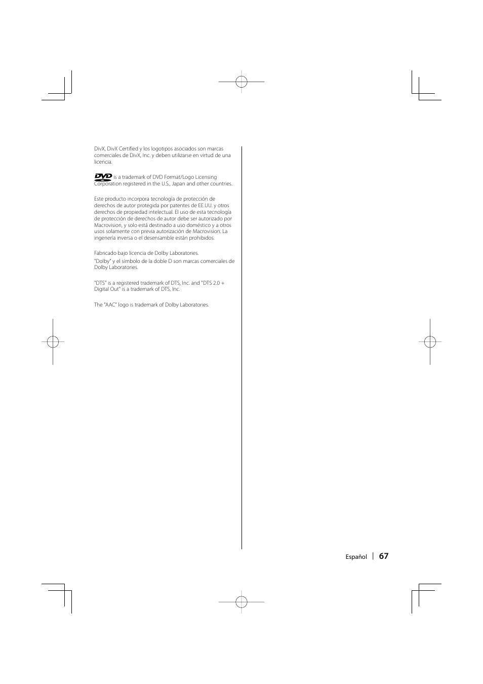 Kenwood KDV-S211P User Manual | Page 67 / 68