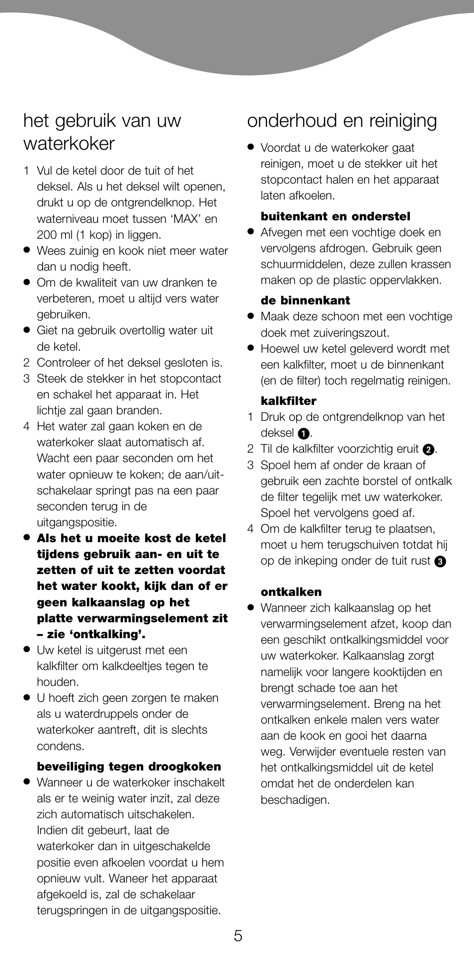 Het gebruik van uw waterkoker, Onderhoud en reiniging | Kenwood JK940 User Manual | Page 8 / 44