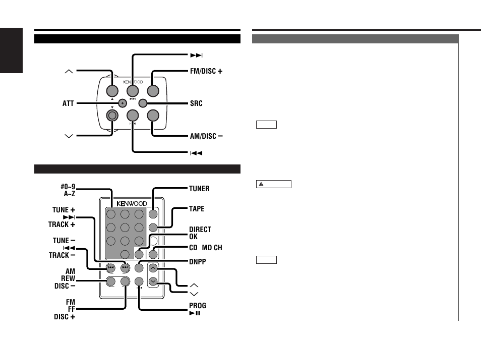 Steering remote control, Remote control, Stealth retraction mechanism | Buttons and display basic operations, English, 0~9 a~z tune, Track, Tune, 4track, Am rew disc | Kenwood KRC-859C User Manual | Page 8 / 46