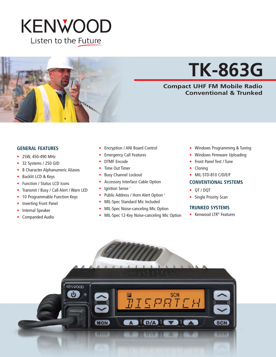 Kenwood TK-863G User Manual | 2 pages