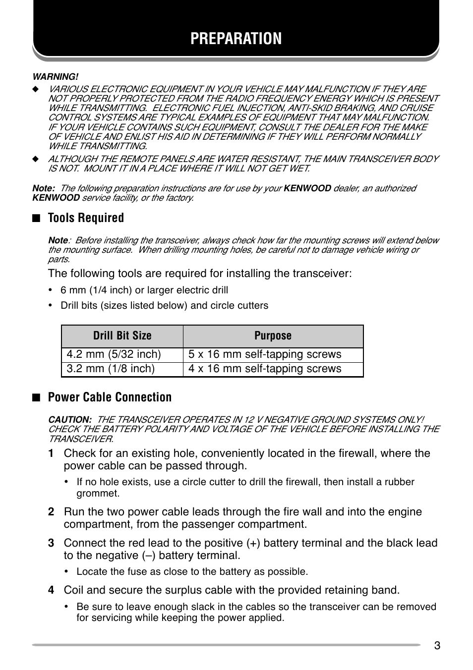Preparation | Kenwood TK-690 User Manual | Page 7 / 23