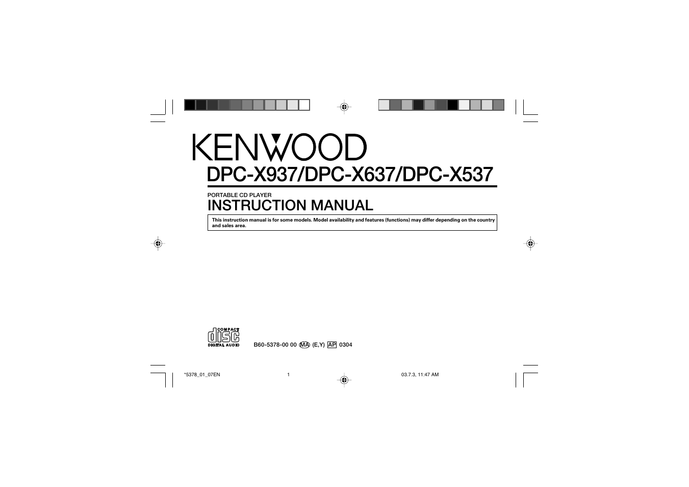 Kenwood DPC-X937 User Manual | 44 pages