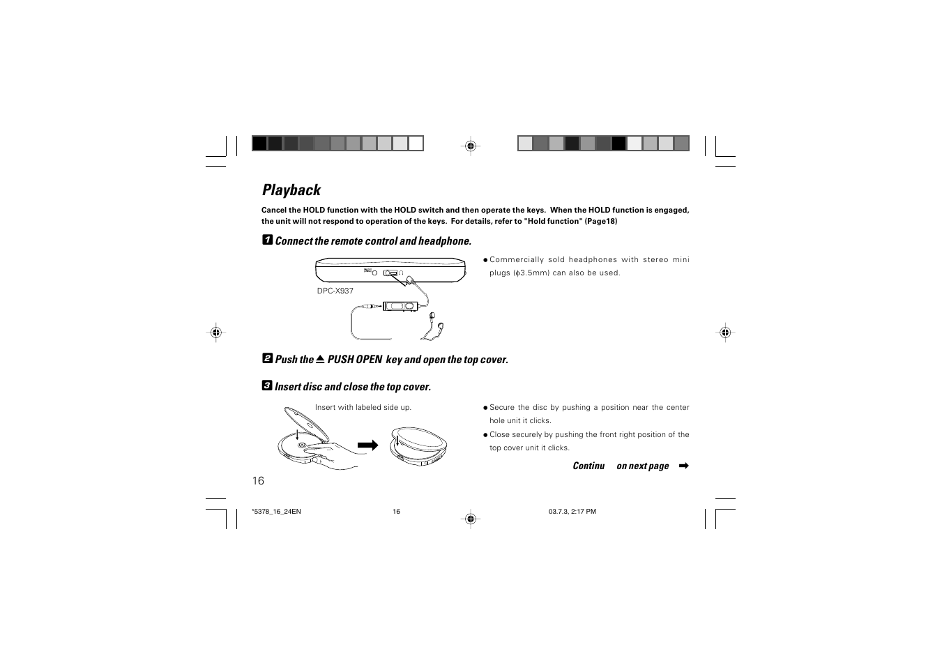 Playback | Kenwood DPC-X937 User Manual | Page 16 / 44