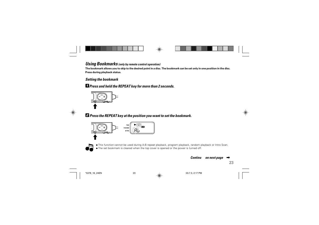 Using bookmarks | Kenwood DPC-X937 User Manual | Page 23 / 44