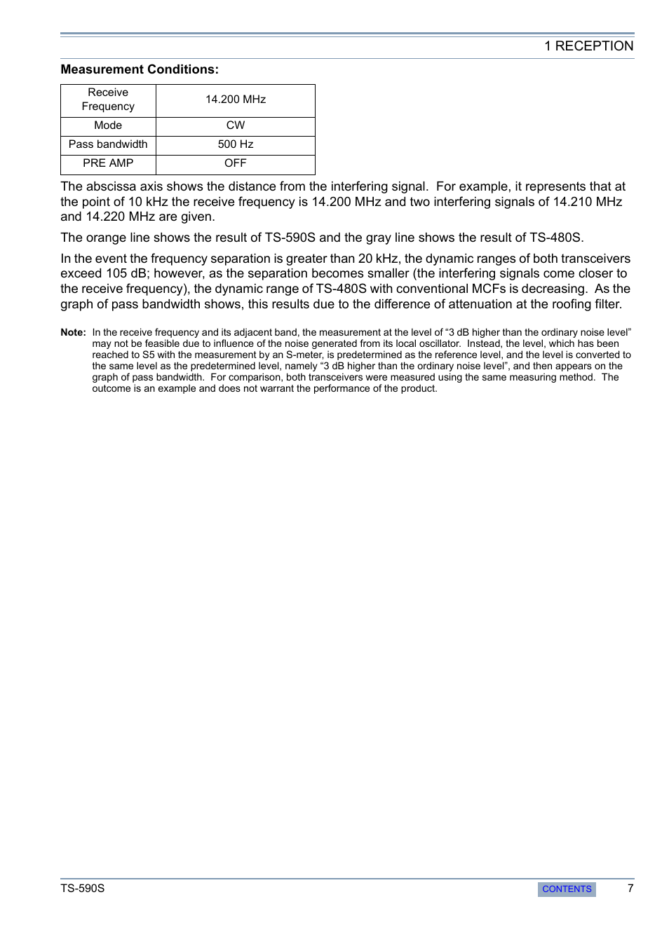 1 reception | Kenwood 50 MHZ ALL MODE TRANSCEIVER TS-590S User Manual | Page 13 / 76