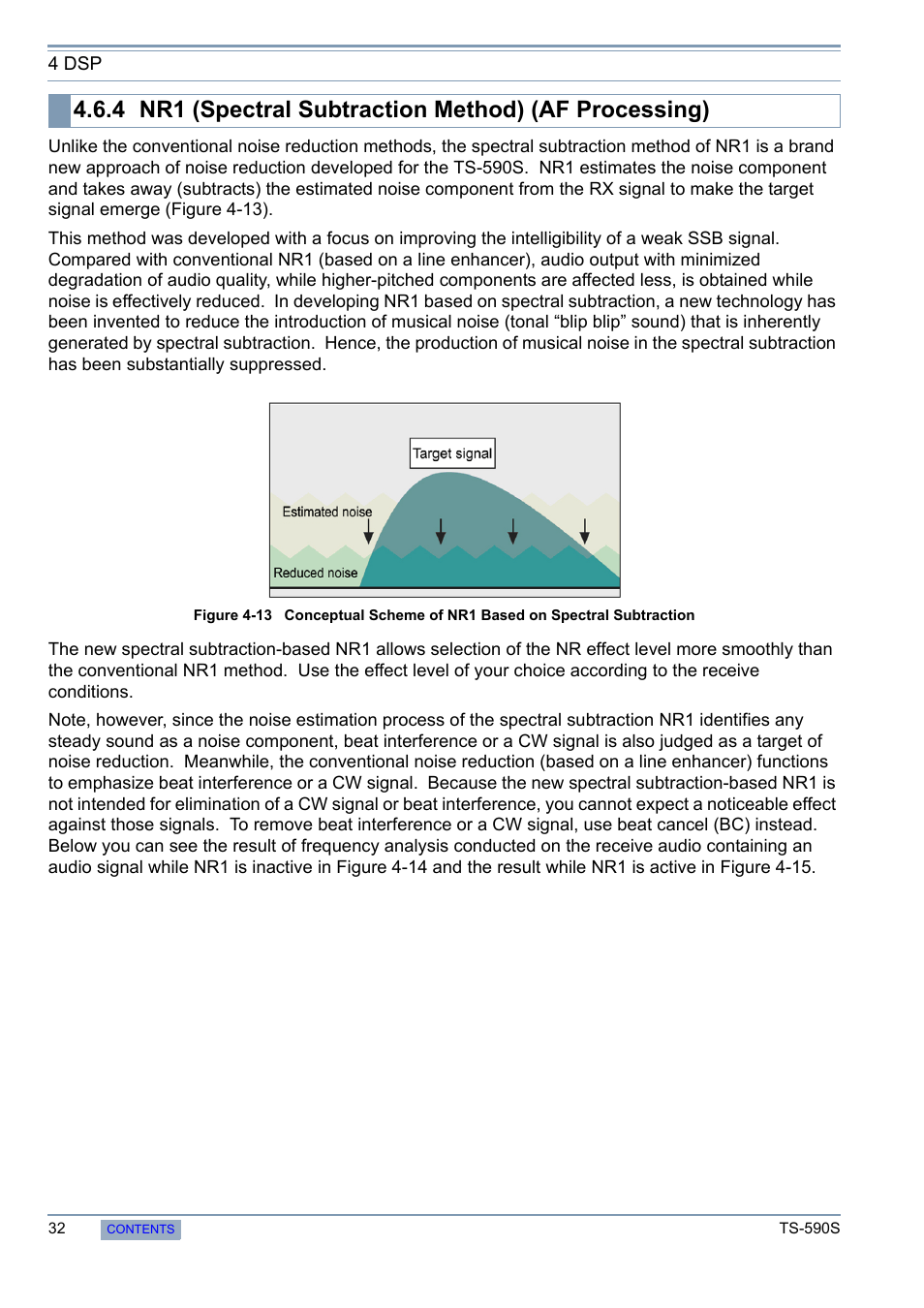 Nr1 (spectral subtraction method) (af processing) | Kenwood 50 MHZ ALL MODE TRANSCEIVER TS-590S User Manual | Page 38 / 76