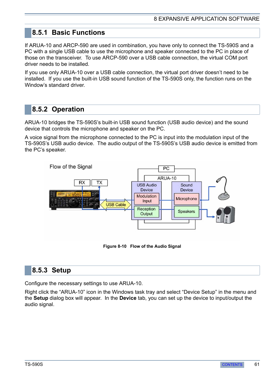 1 basic functions, 2 operation, 3 setup | Basic functions, Operation, Setup | Kenwood 50 MHZ ALL MODE TRANSCEIVER TS-590S User Manual | Page 67 / 76