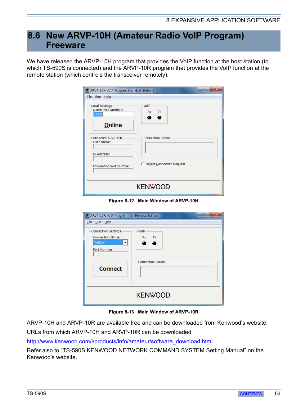 6 new arvp-10h (amateur radio voip, Program) freeware | Kenwood 50 MHZ ALL MODE TRANSCEIVER TS-590S User Manual | Page 69 / 76