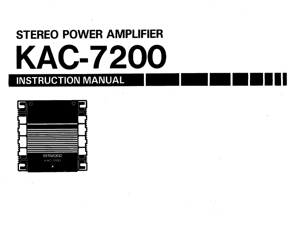 Kenwood KAC-7200 User Manual | 6 pages