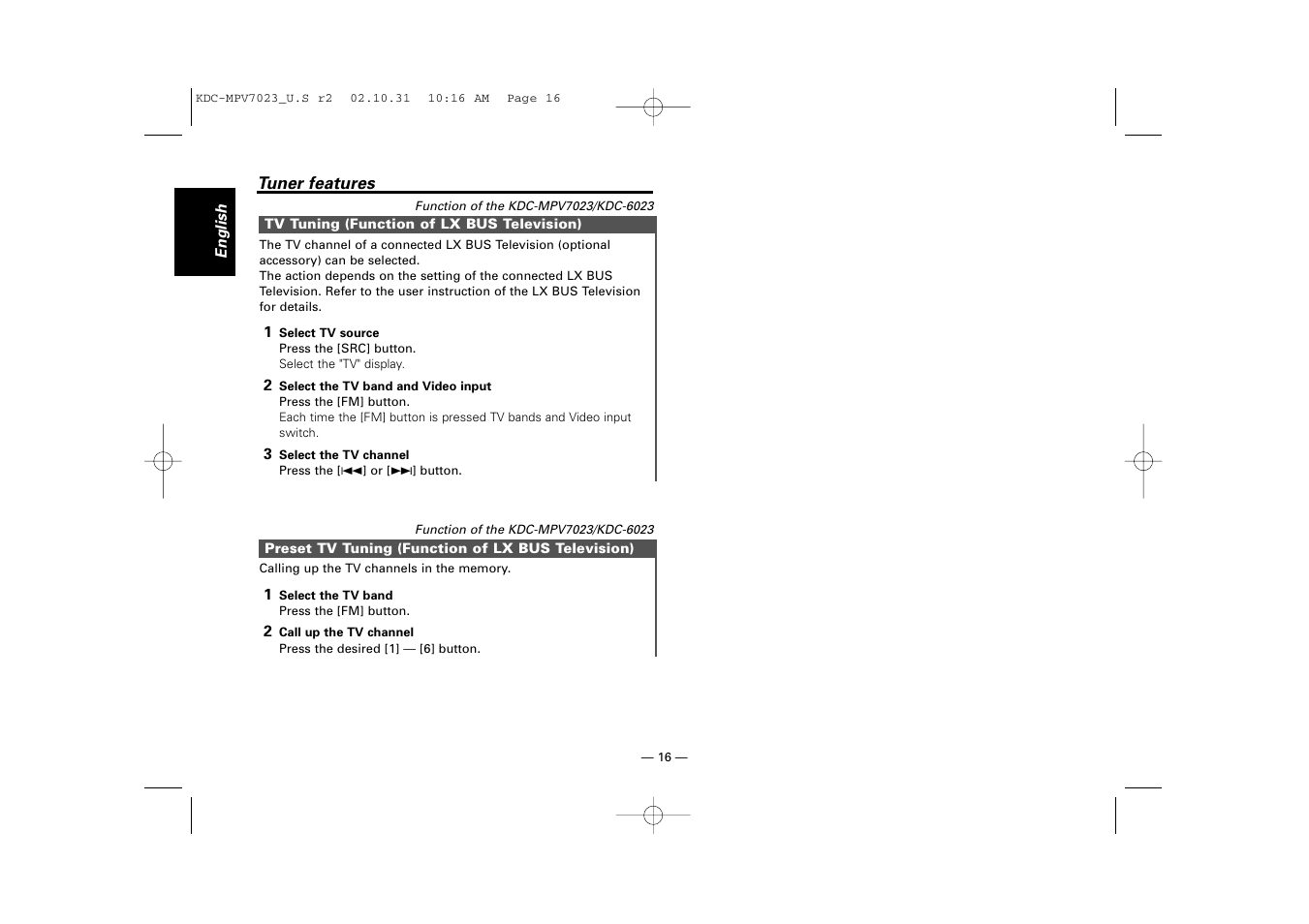 Kenwood KDC-MPV7023 User Manual | Page 16 / 44