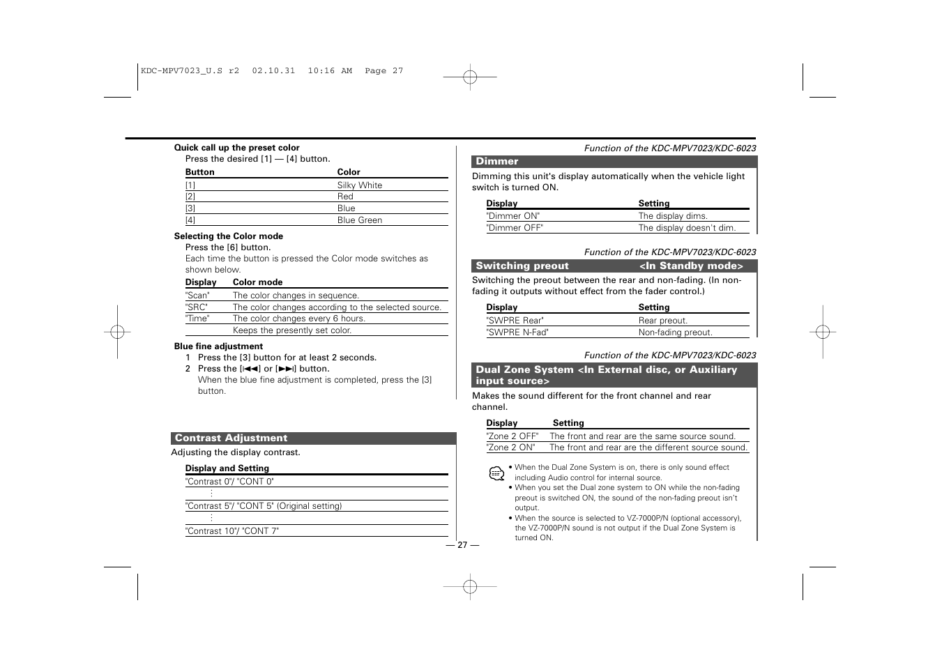 Kenwood KDC-MPV7023 User Manual | Page 27 / 44