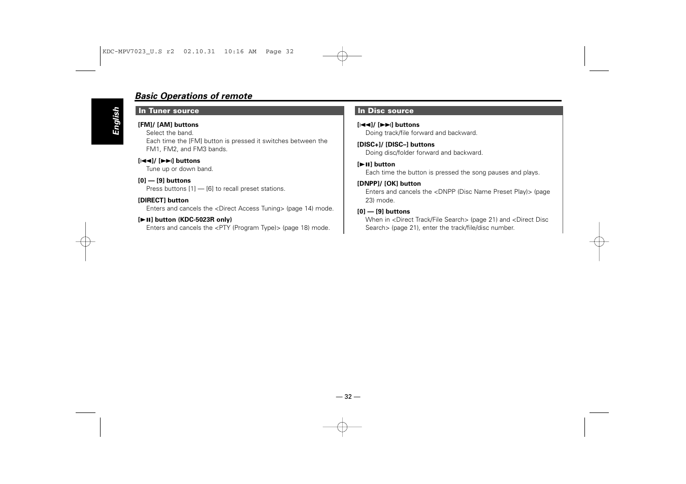 Kenwood KDC-MPV7023 User Manual | Page 32 / 44