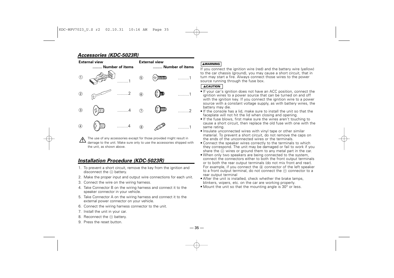 Kenwood KDC-MPV7023 User Manual | Page 35 / 44