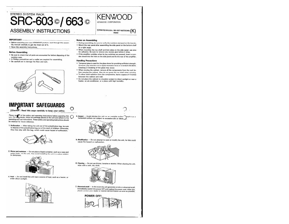 Kenwood Rack SRC-603 User Manual | 4 pages