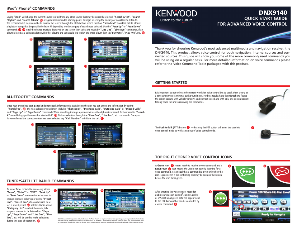 Kenwood DNX9140 User Manual | 2 pages