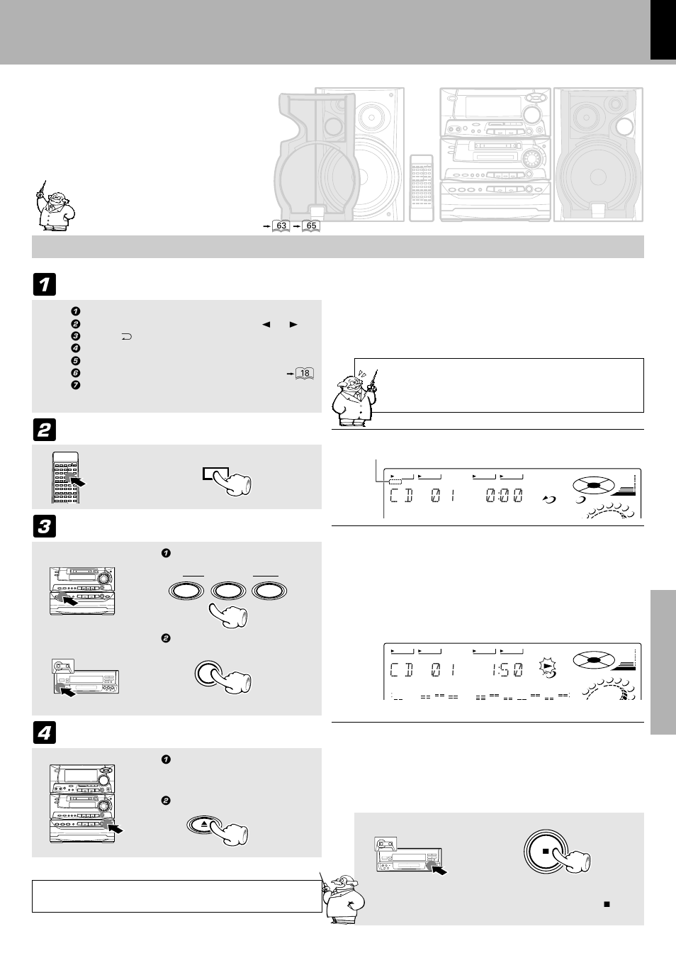 Producing a tape collecting only the first titles, C d ) 1, C d ) 1 1 5 ) | Best hits function), Exchange discs as required | Kenwood XD-980MD User Manual | Page 47 / 80