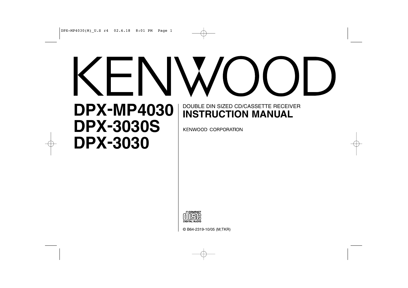 Kenwood DPX-3030S User Manual | 38 pages