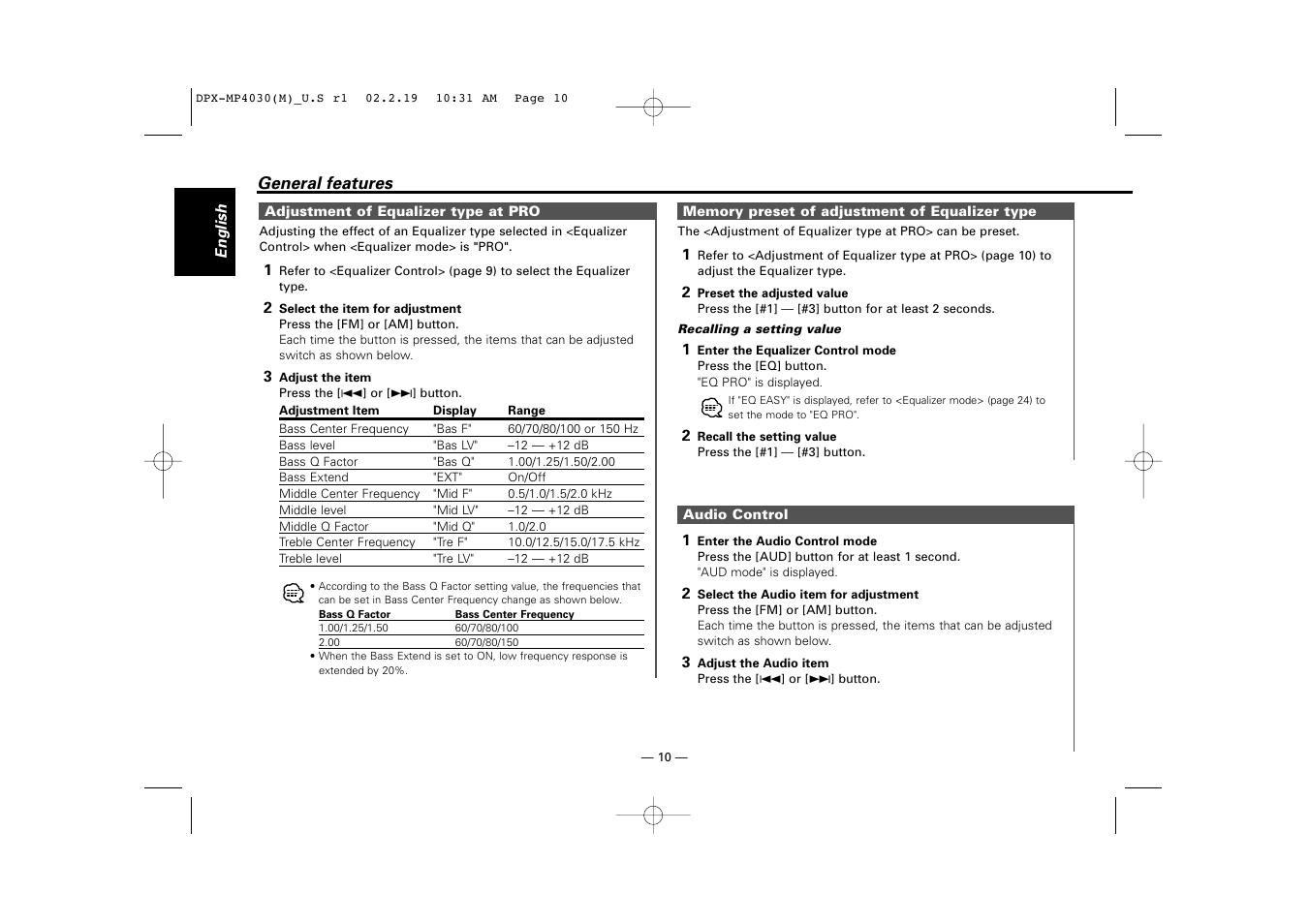 Kenwood DPX-3030S User Manual | Page 10 / 38