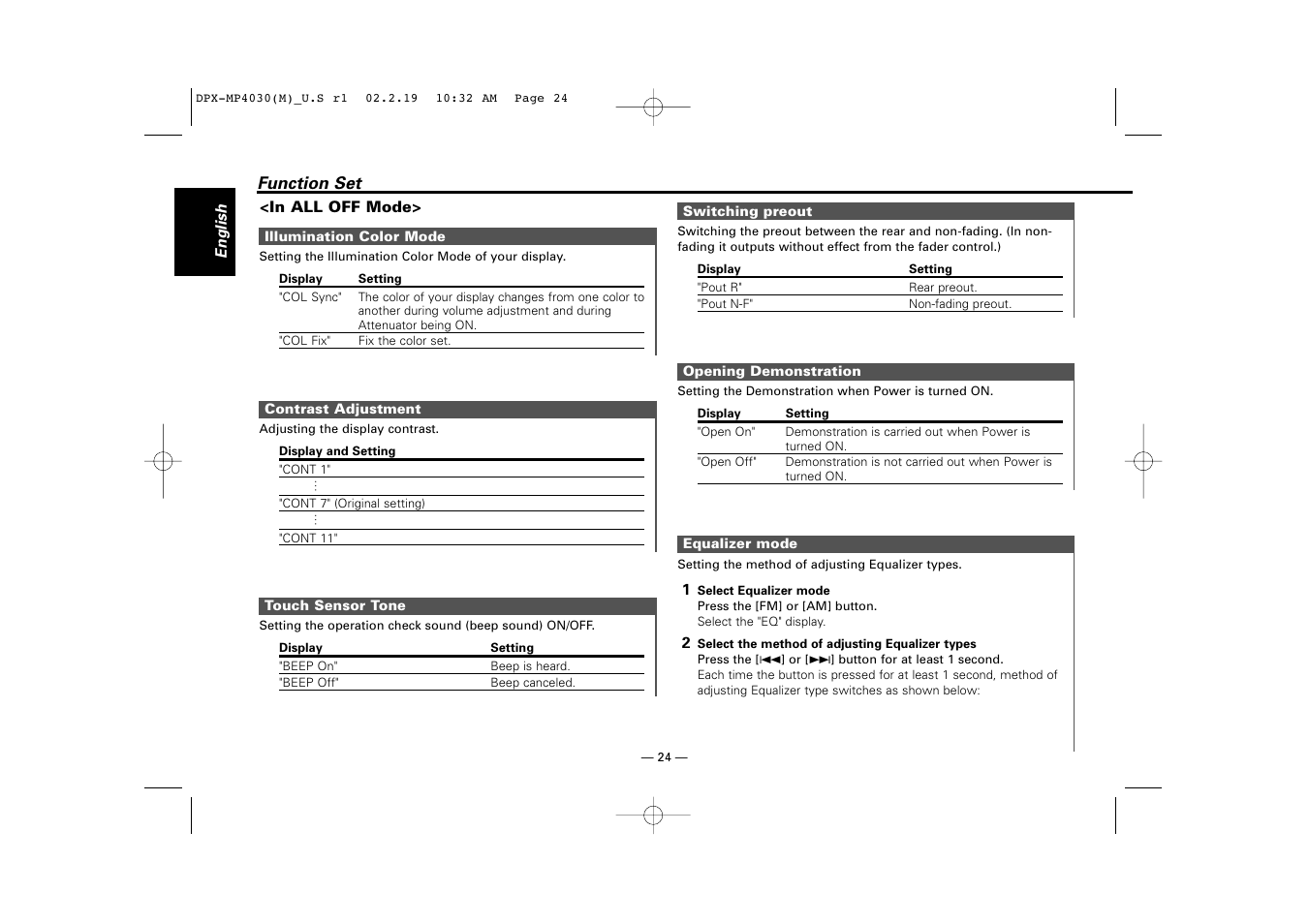 Kenwood DPX-3030S User Manual | Page 24 / 38