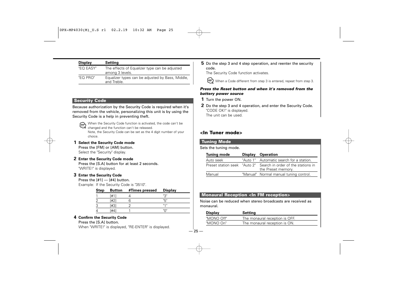 Kenwood DPX-3030S User Manual | Page 25 / 38