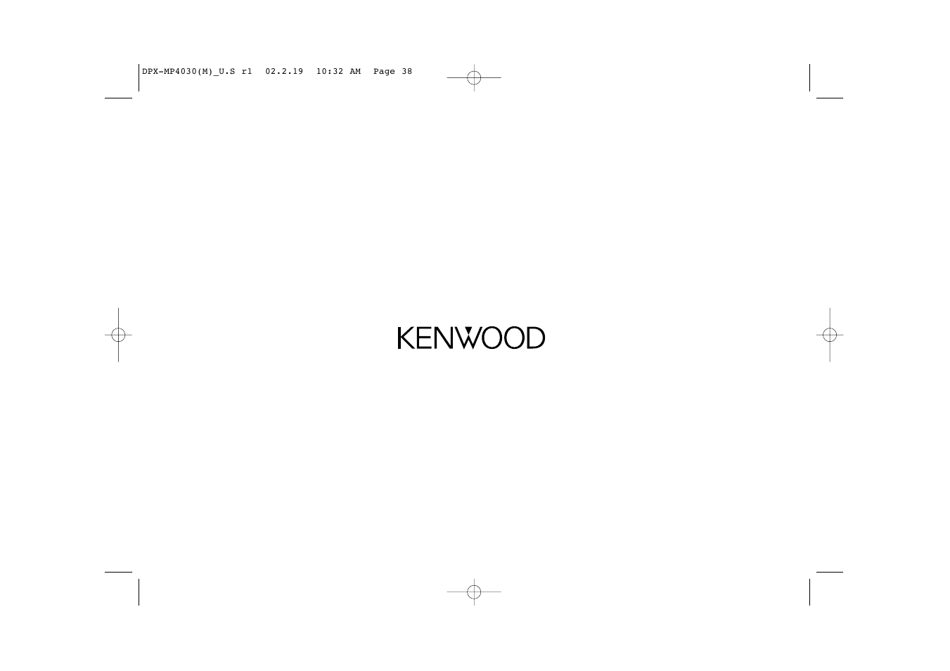Kenwood DPX-3030S User Manual | Page 38 / 38