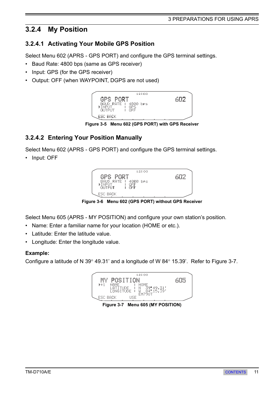 4 my position, 1 activating your mobile gps position, 2 entering your position manually | My position, 1 activating your mobile gps, Position, 2 entering your position, Manually | Kenwood TM-455E User Manual | Page 21 / 100