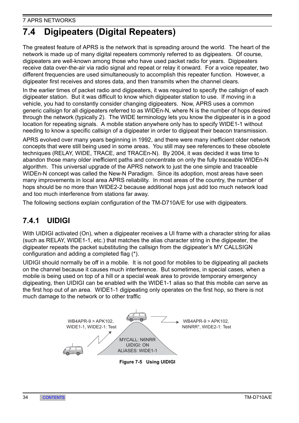 4 digipeaters (digital repeaters), 1 uidigi, Uidigi | Kenwood TM-455E User Manual | Page 44 / 100