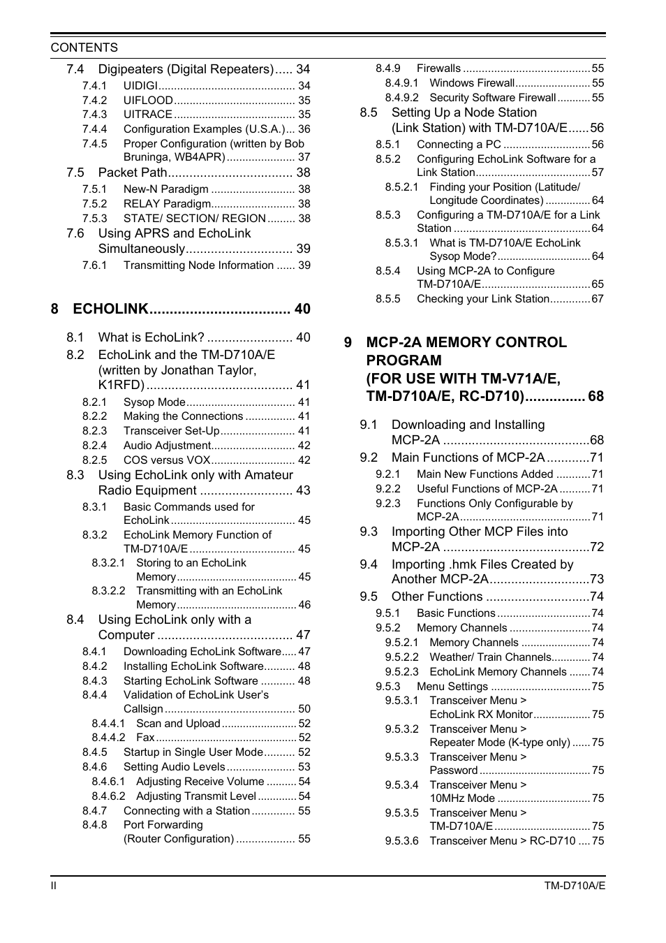 8 echolink | Kenwood TM-455E User Manual | Page 6 / 100