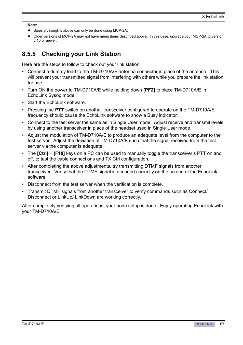 5 checking your link station, Checking your link station | Kenwood TM-455E User Manual | Page 77 / 100