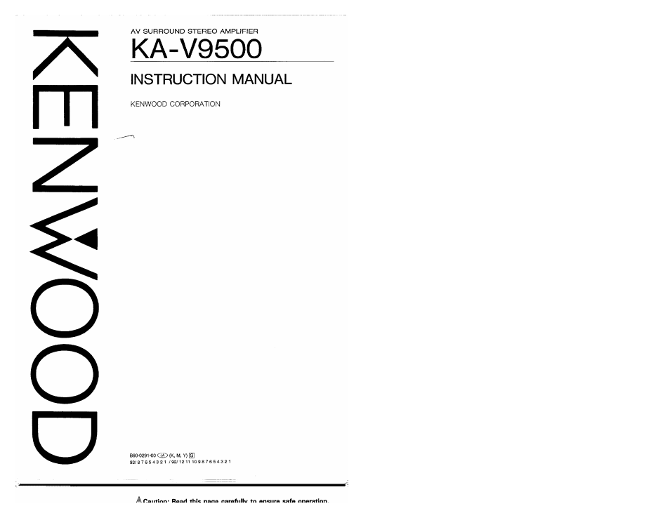 Kenwood KA-V9500 User Manual | 44 pages