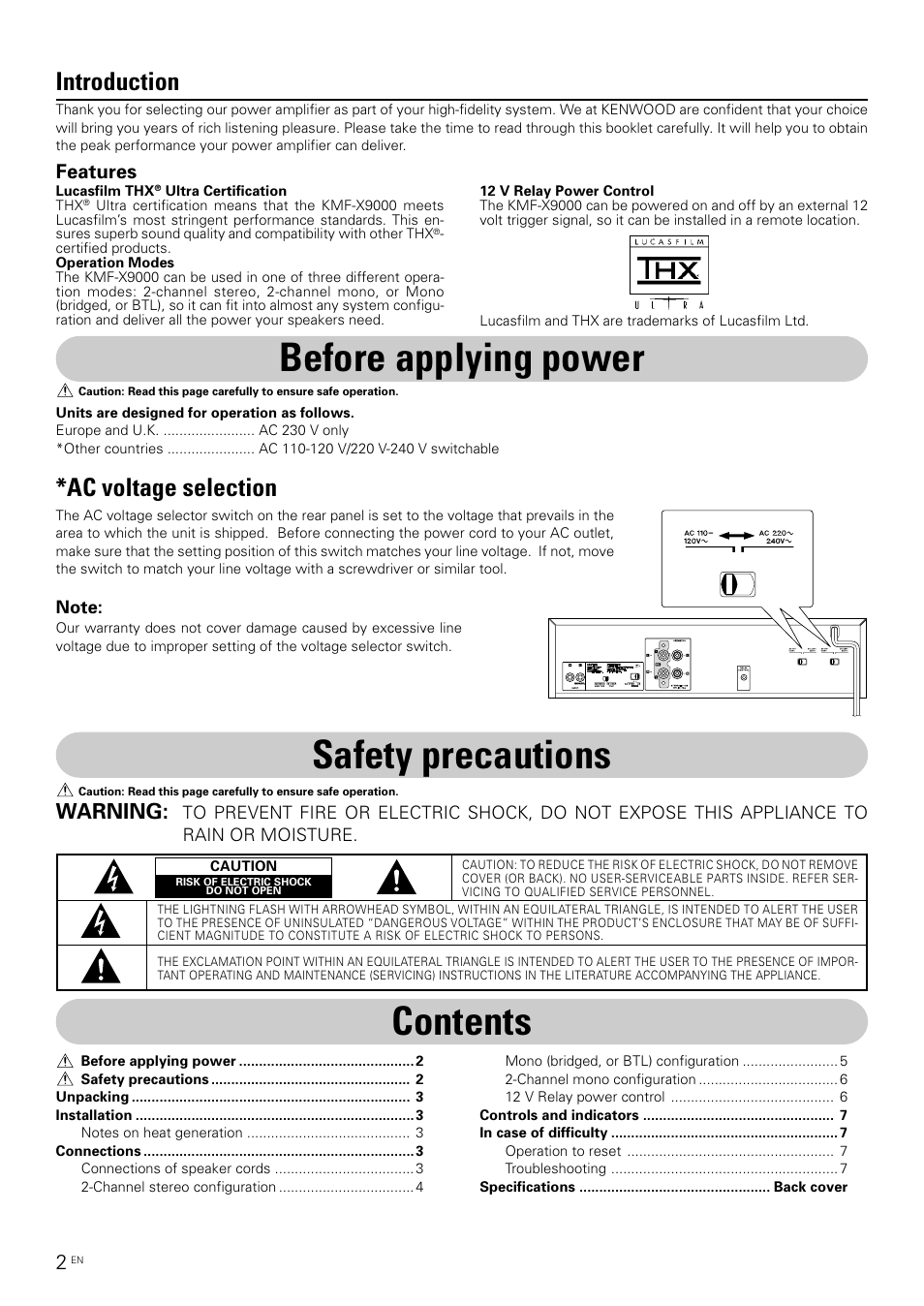 Kenwood KMF-X9000 User Manual | Page 2 / 8