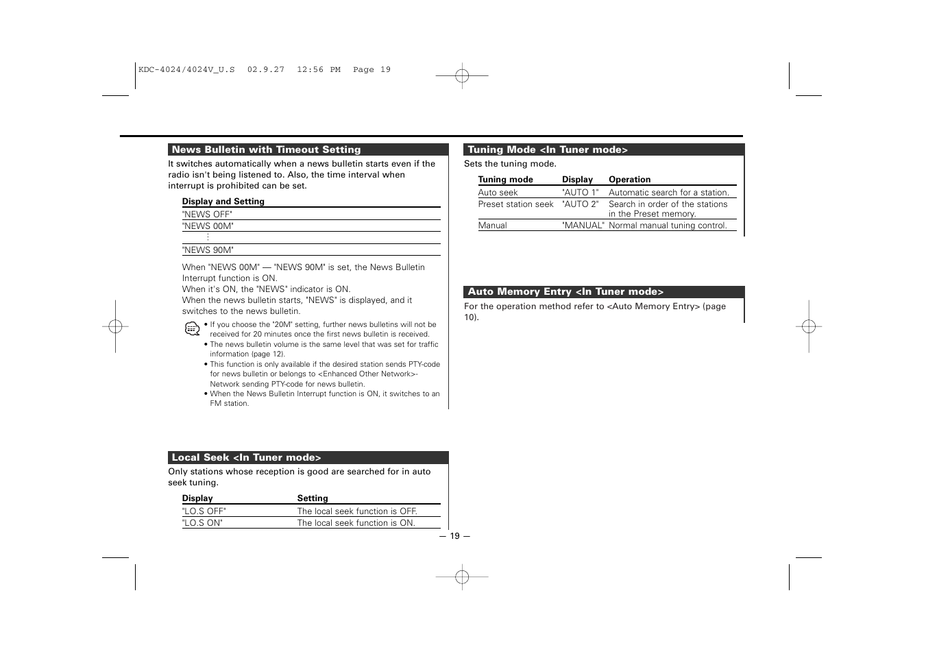 Kenwood KDC-4024V  EN User Manual | Page 19 / 32