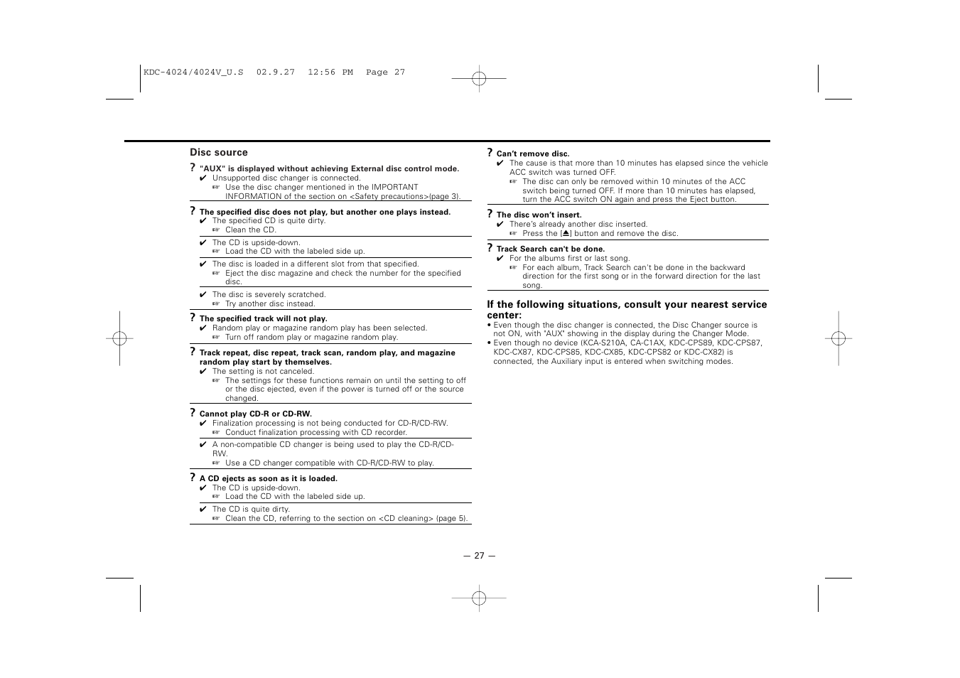 Kenwood KDC-4024V  EN User Manual | Page 27 / 32