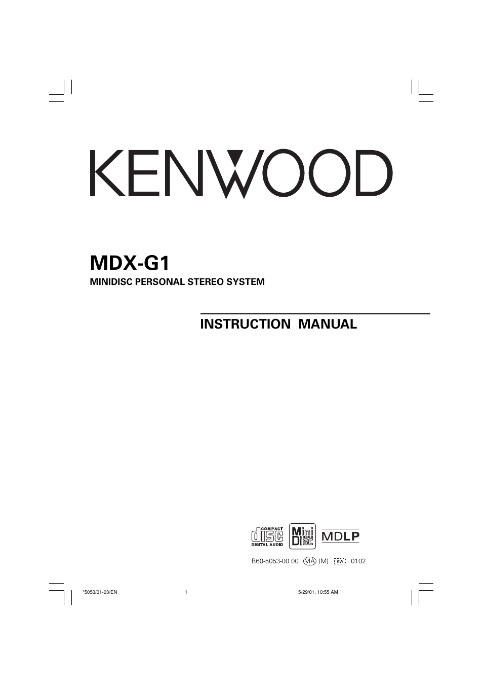 Kenwood MDX-G1 User Manual | 64 pages