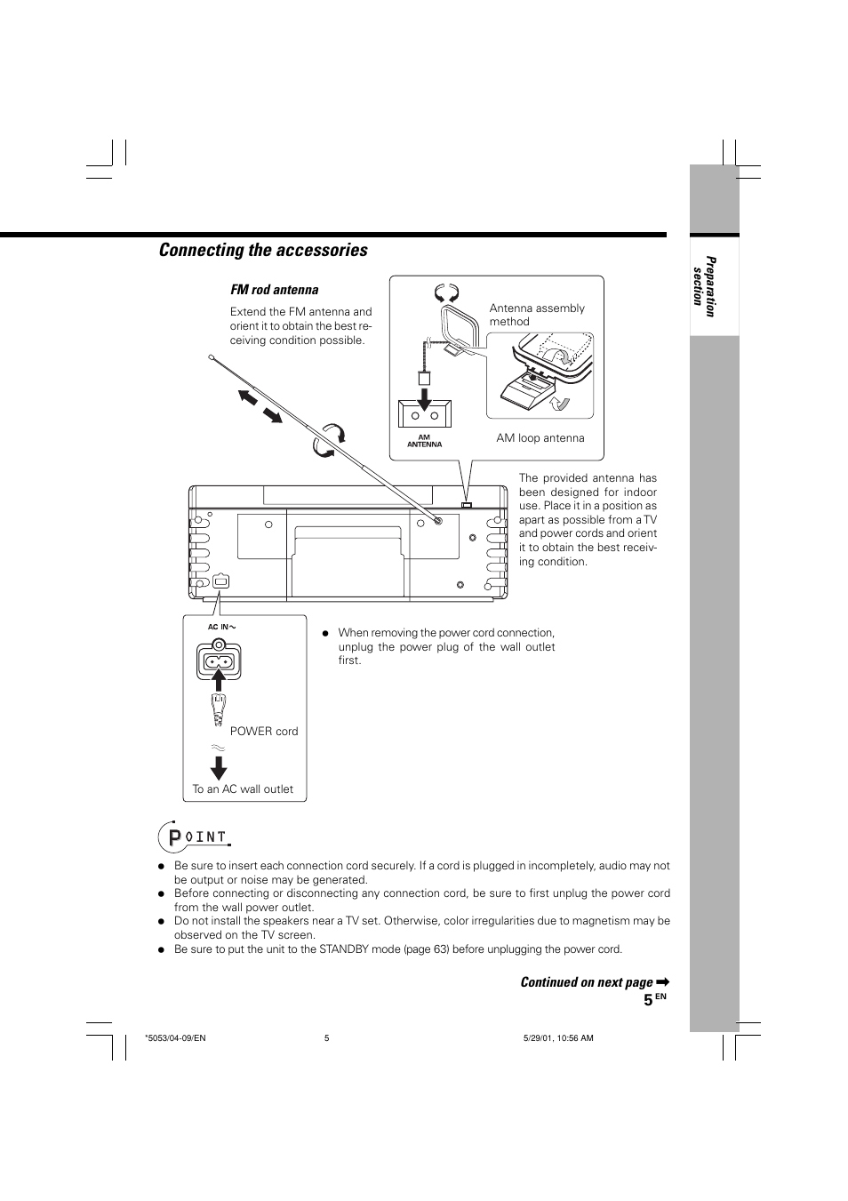 Connecting the accessories | Kenwood MDX-G1 User Manual | Page 5 / 64