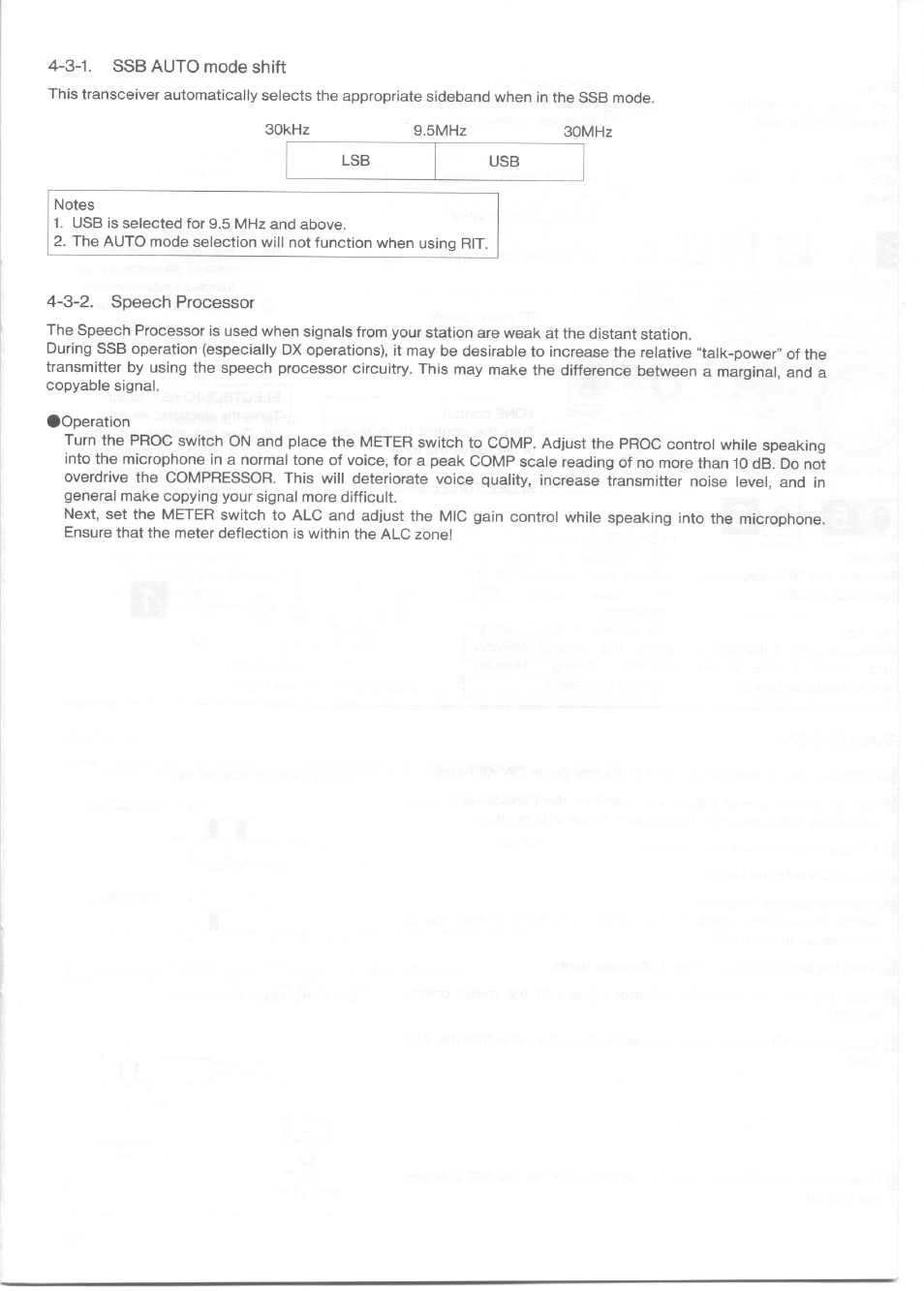 3-1. ssb auto mode shift, 3-2. speech processor | Kenwood TS-850S User Manual | Page 22 / 85