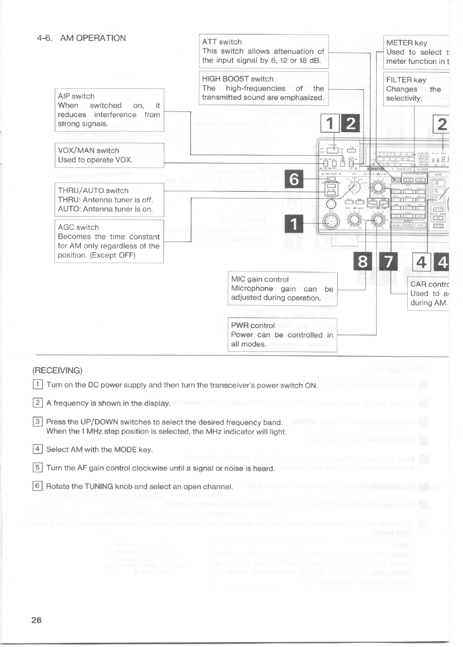 Receiving) | Kenwood TS-850S User Manual | Page 29 / 85