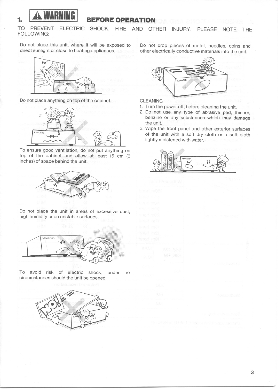 Before operation | Kenwood TS-850S User Manual | Page 3 / 85