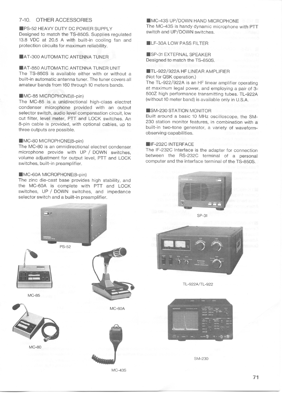 10. other accessories | Kenwood TS-850S User Manual | Page 81 / 85